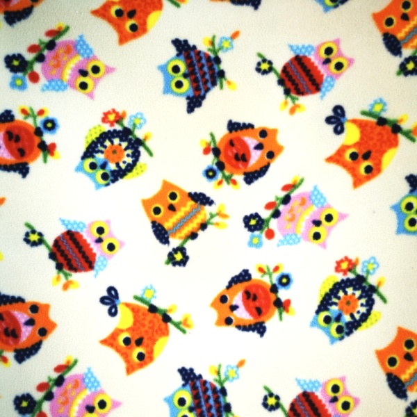 Anti Pill Fleece Fabric - Owls